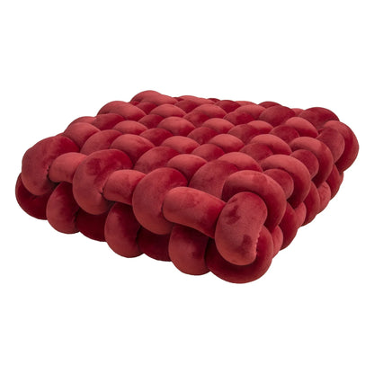 Chunky Woven Knot Cushion | Veska burgundryd 30x33x12CM