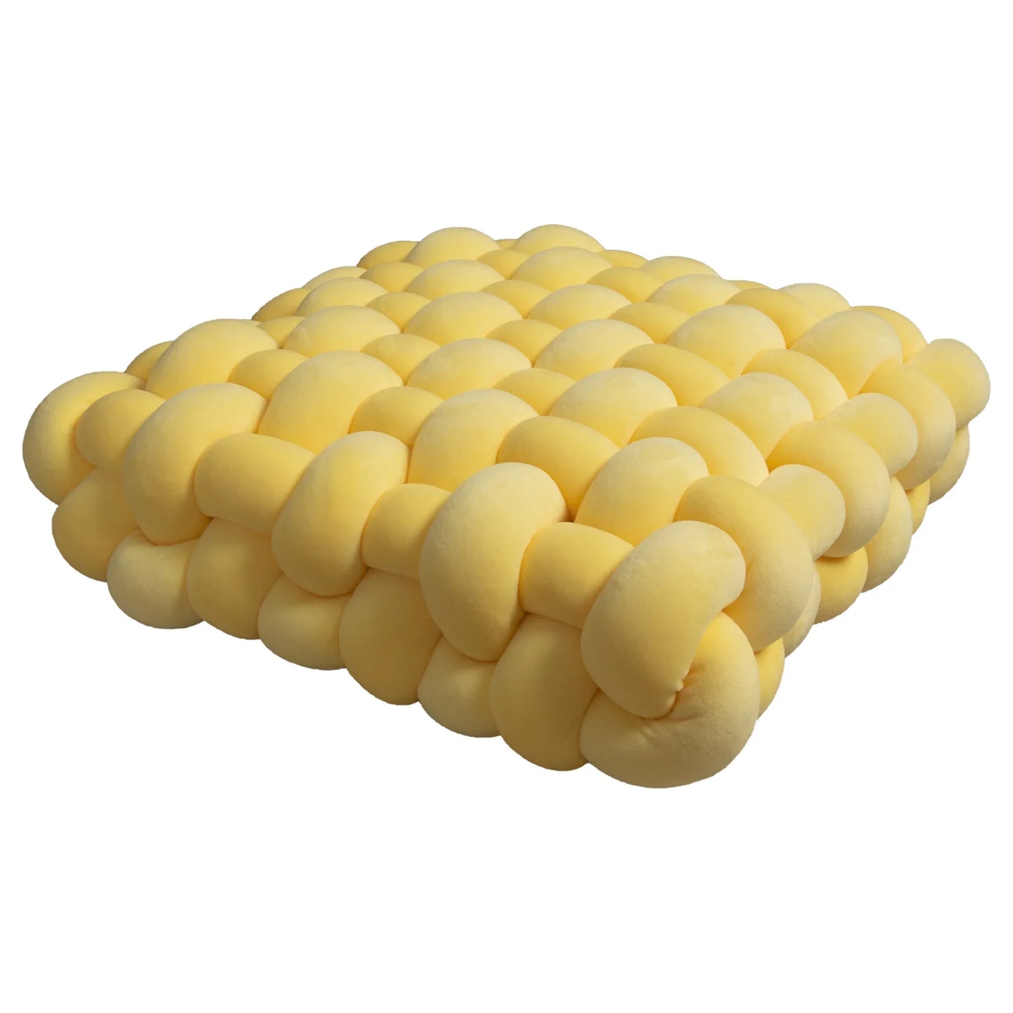 Chunky Woven Knot Cushion | Veska gås gul 30x33x12CM