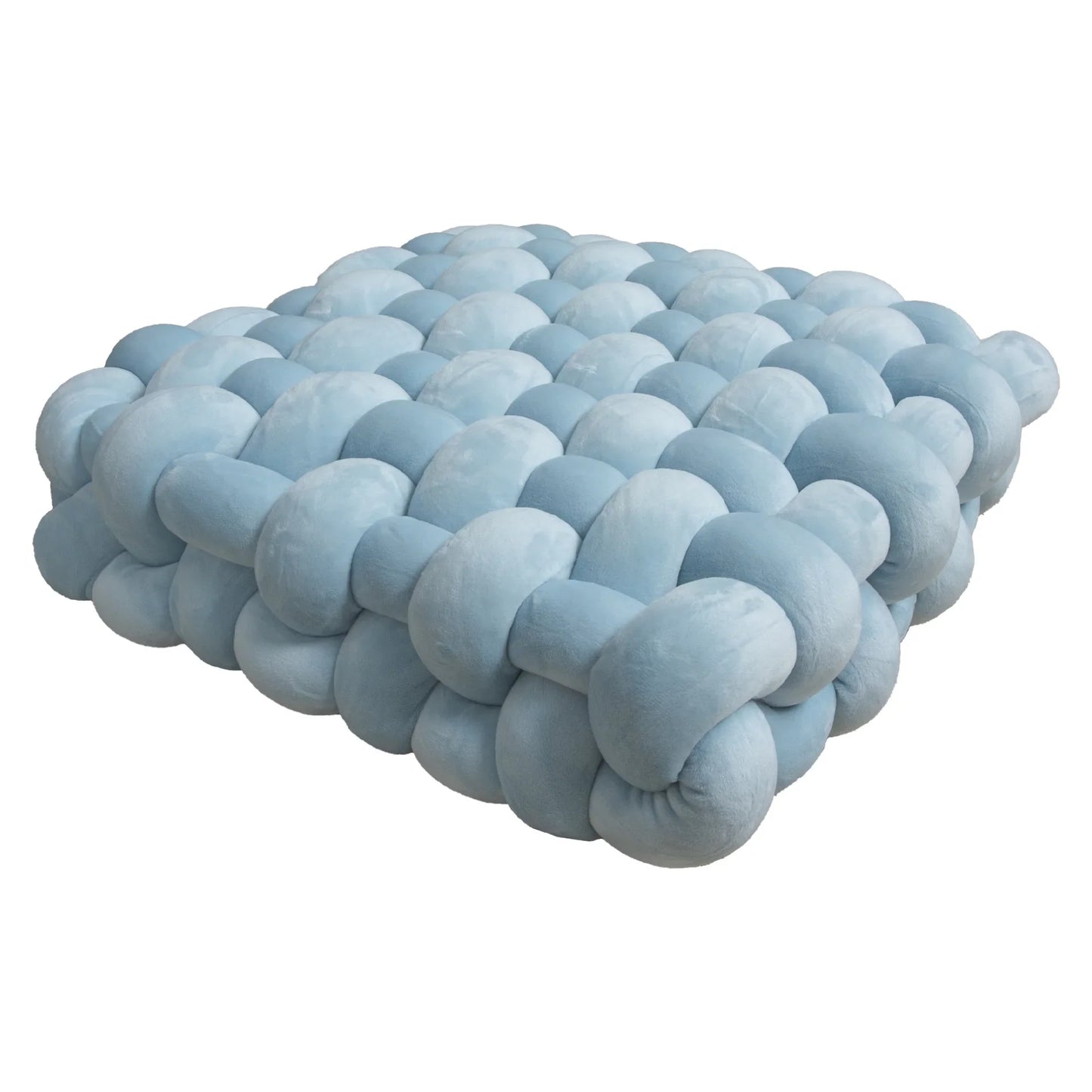 Chunky Woven Knot Cushion | Veska isblå 30x33x12CM