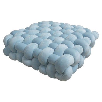 Chunky Woven Knot Cushion | Veska isblå 30x33x12CM