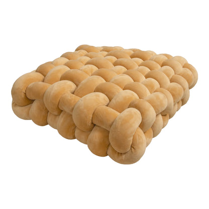 Chunky Woven Knot Cushion | Veska Kamel 30x33x12CM