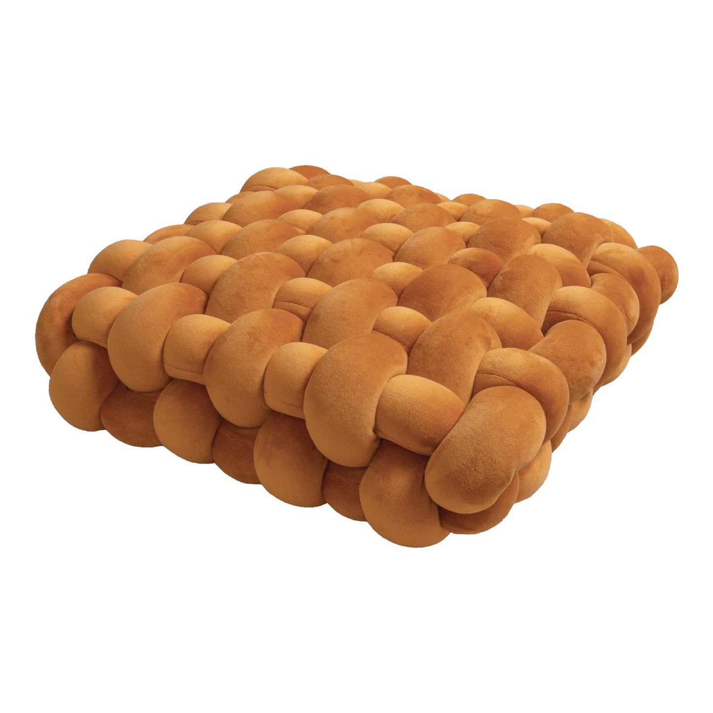 Chunky Woven Knot Cushion | Veska karamell färg 30x33x12CM