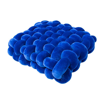 Chunky Woven Knot Cushion | Veska Klein Blå 30x33x12CM