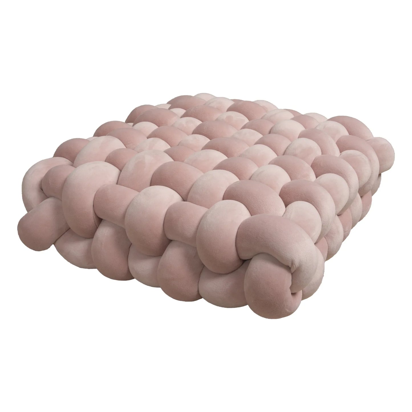 Chunky Woven Knot Cushion | Veska läder rosa 30x33x12CM