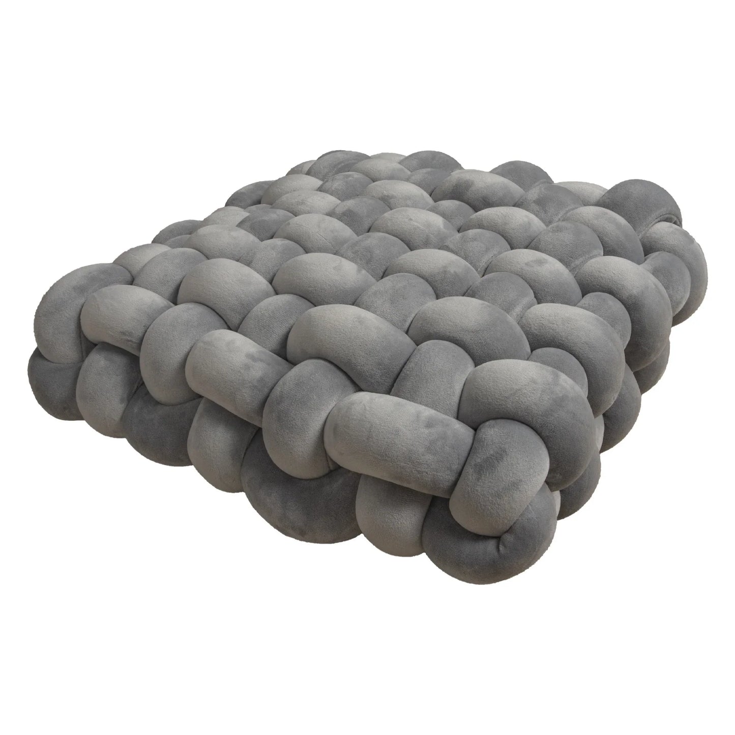 Chunky Woven Knot Cushion | Veska Ljusgrå 30x33x12CM