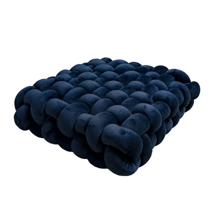 Chunky Woven Knot Cushion | Veska marinblå 30x33x12CM