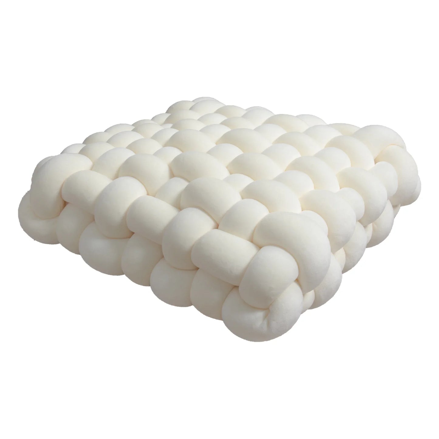 Chunky Woven Knot Cushion | Veska mjölkvit 30x33x12CM