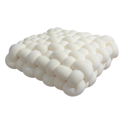 Chunky Woven Knot Cushion | Veska mjölkvit 30x33x12CM