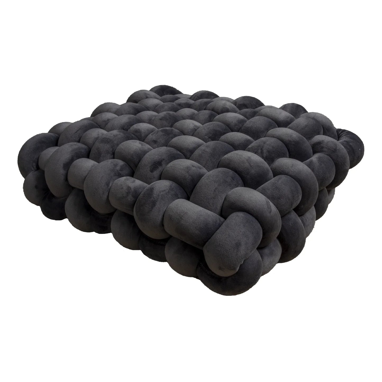 Chunky Woven Knot Cushion | Veska mörkgrå 30x33x12CM