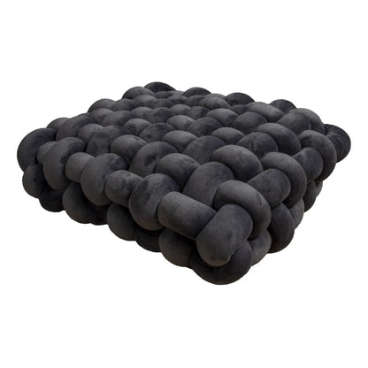 Chunky Woven Knot Cushion | Veska mörkgrå 30x33x12CM