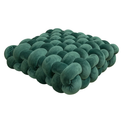 Chunky Woven Knot Cushion | Veska mörkgrön 30x33x12CM