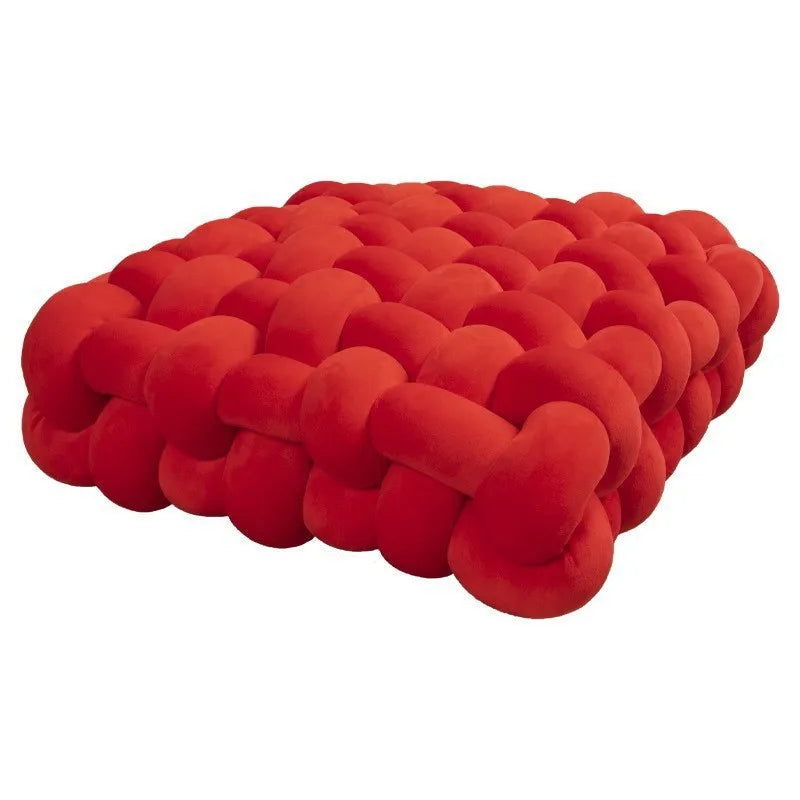 Chunky Woven Knot Cushion | Veska Nyårsröd 30x33x12CM