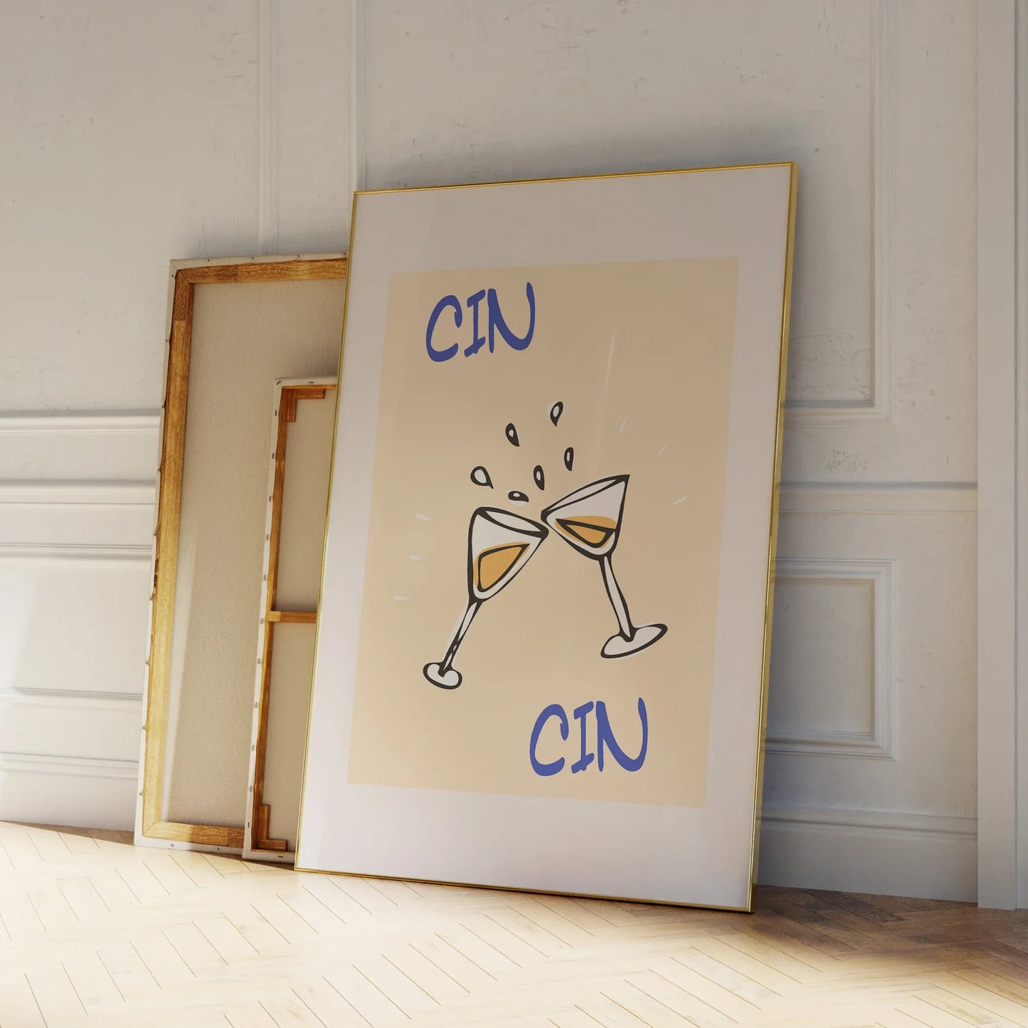 Cin Cin Väggkonst – Retro Modern Cocktail Dekor | Veska Vit