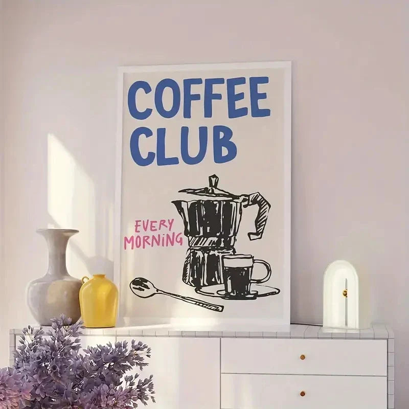 Coffee Club Vägghängd Konst | Veska
