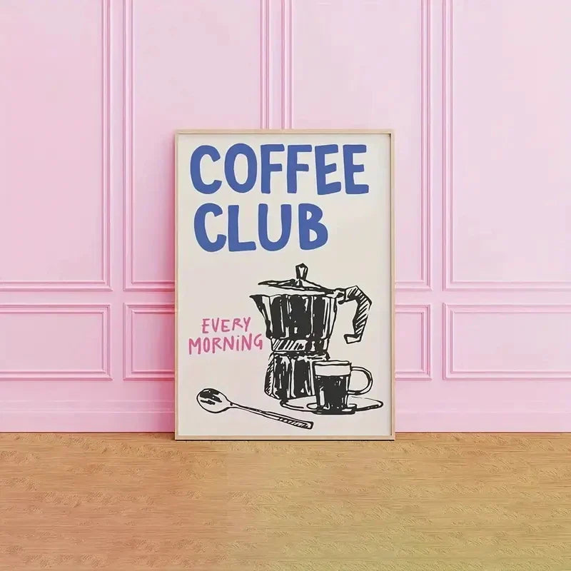 Coffee Club Vägghängd Konst | Veska