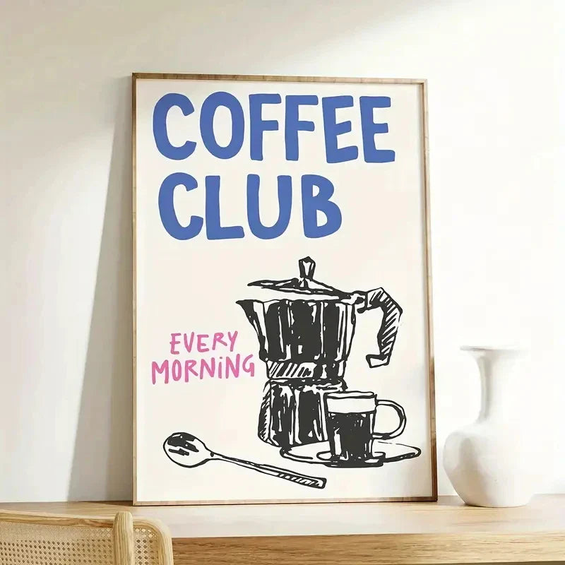Coffee Club Vägghängd Konst | Veska