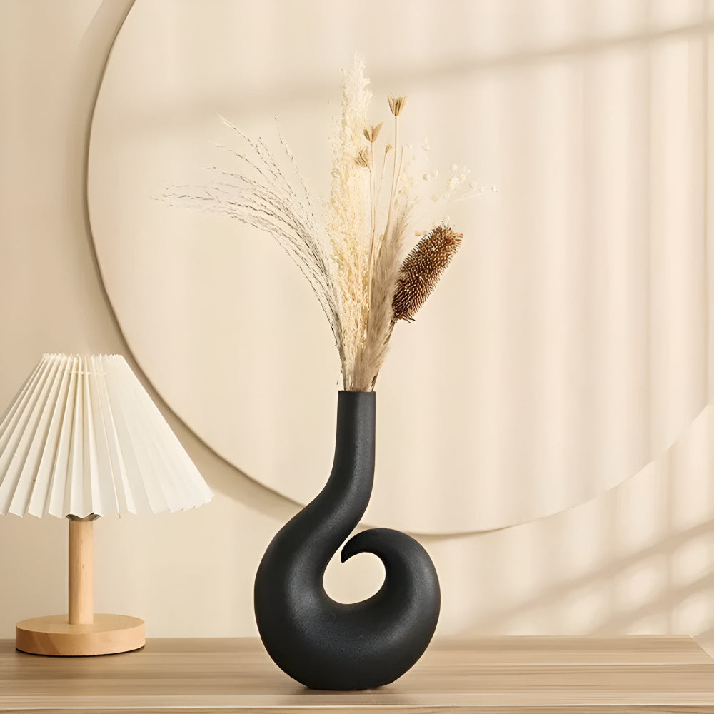 Comodo Spiral Keramik Vaso | Veska Svart