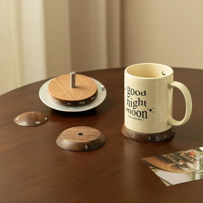 Cosmic Cycle Minimalist Rotating Wooden Calendar | Veska