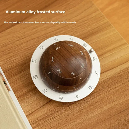Cosmic Cycle Minimalist Rotating Wooden Calendar | Veska