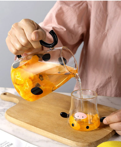 Cow Borosilikatglas Teapot Set | Veska