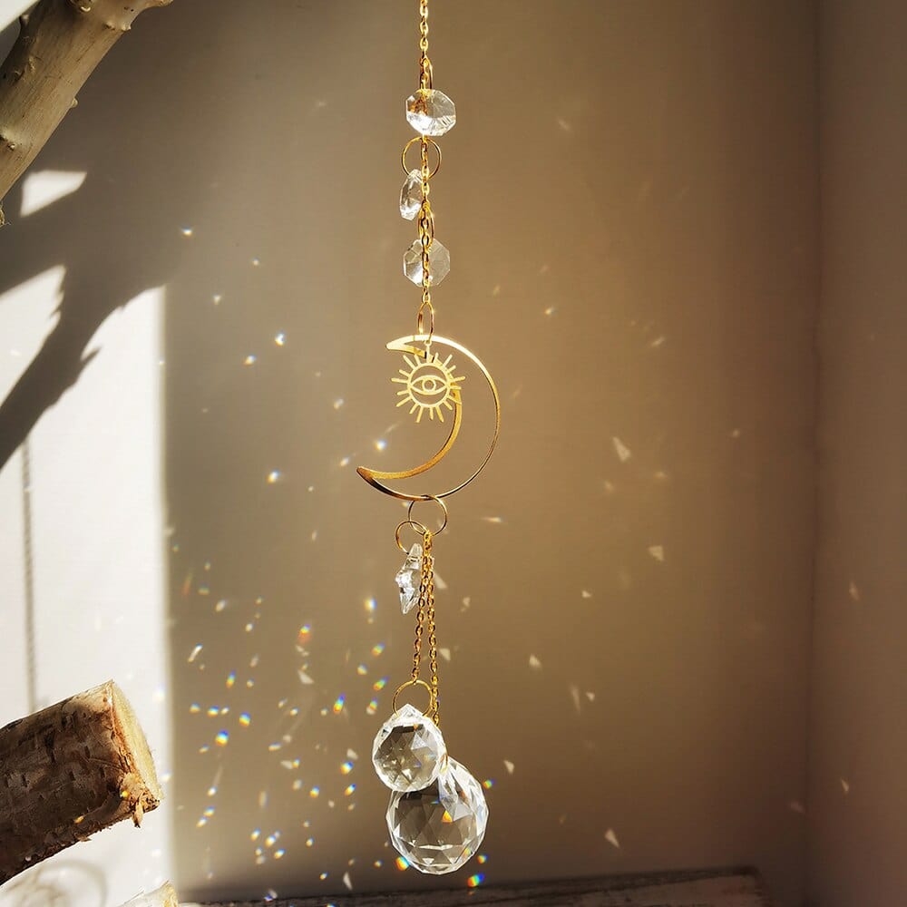 Crescent Moon Crystal Suncatcher | Veska A