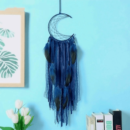Crescent Moon Dreamcatcher | Veska Djupblå