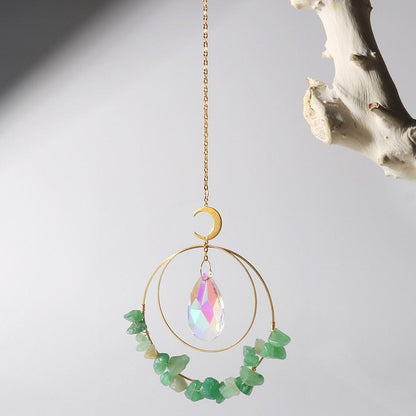 Crystal Chips Månspeglar | Veska Grön aventurine