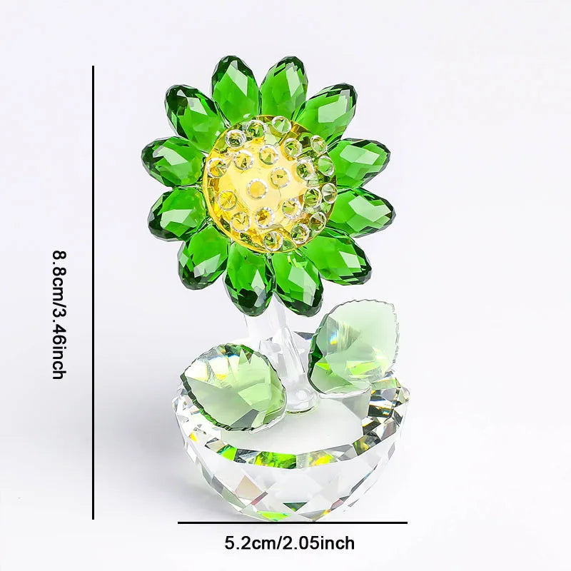 Crystal Glass Sunflower | Veska Grön