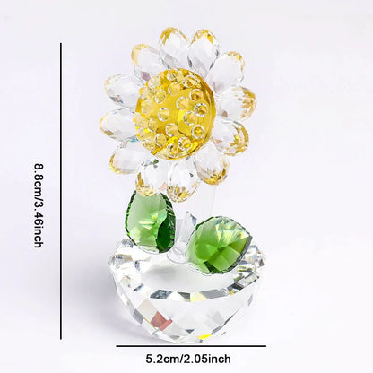 Crystal Glass Sunflower | Veska Klar