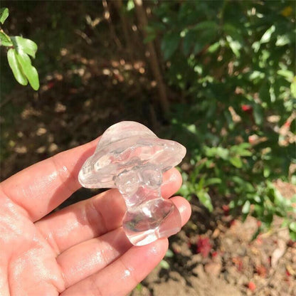 Crystal Mushroom Damer | Veska Klar Kvarts