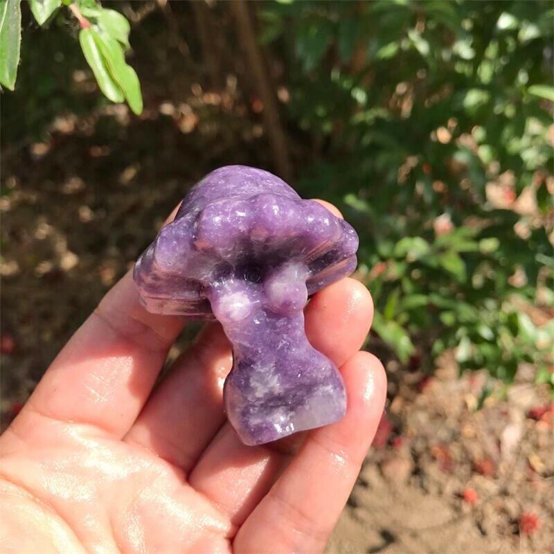 Crystal Mushroom Damer | Veska Lepidolit