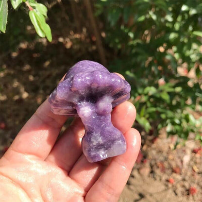 Crystal Mushroom Damer | Veska Lepidolit