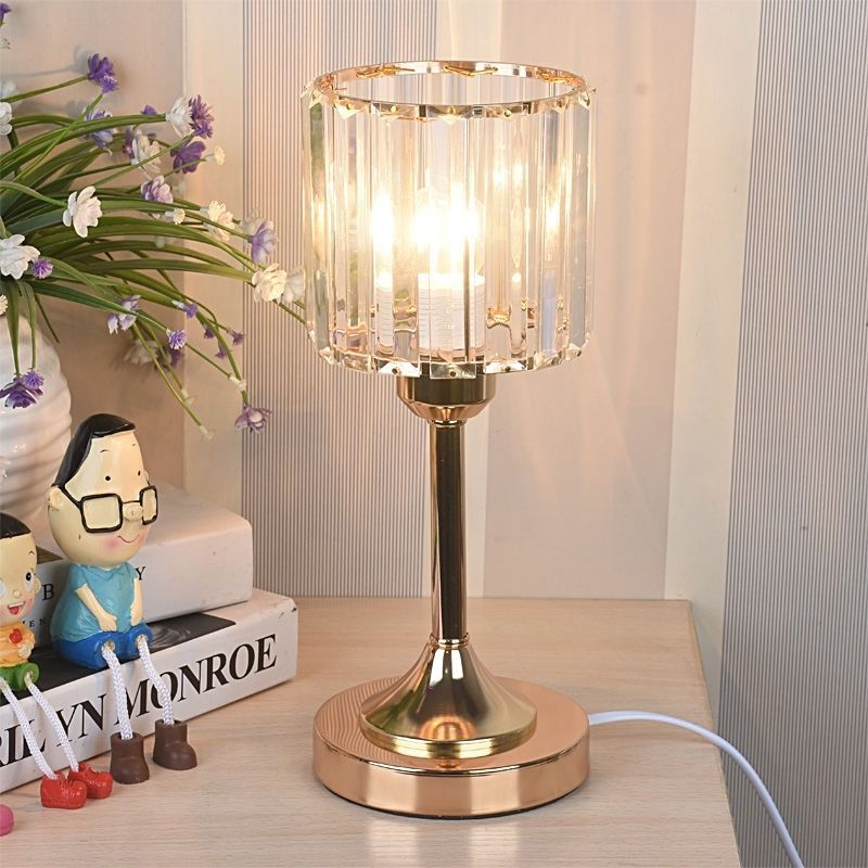 Crystal - Nordisk Kristallbordslampa | Veska Guld Rund