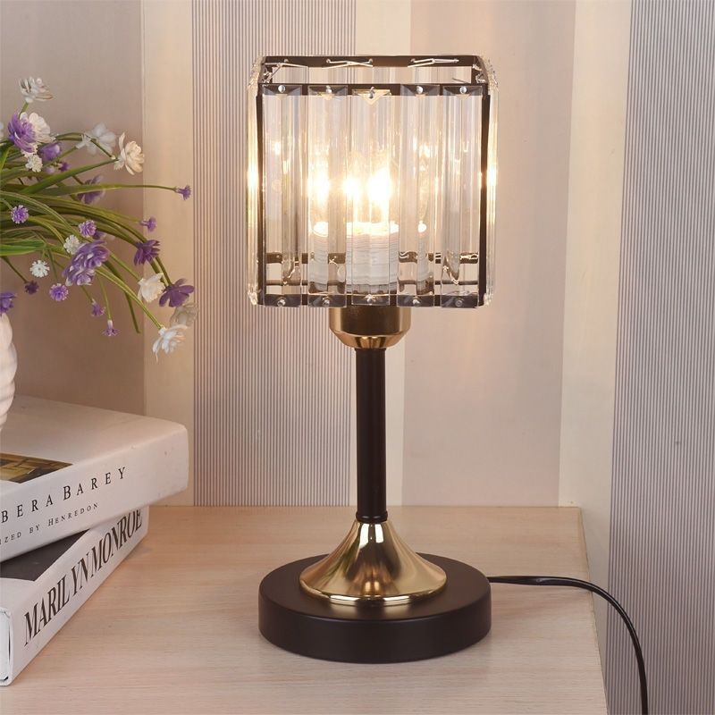 Crystal - Nordisk Kristallbordslampa | Veska Svart Fyrkant