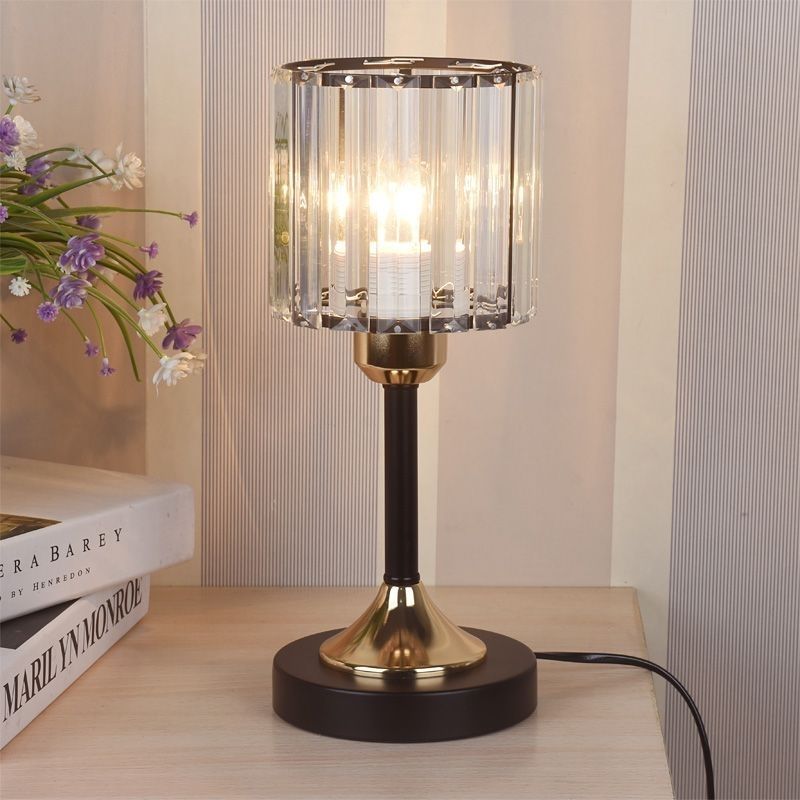 Crystal - Nordisk Kristallbordslampa | Veska Svart Rund