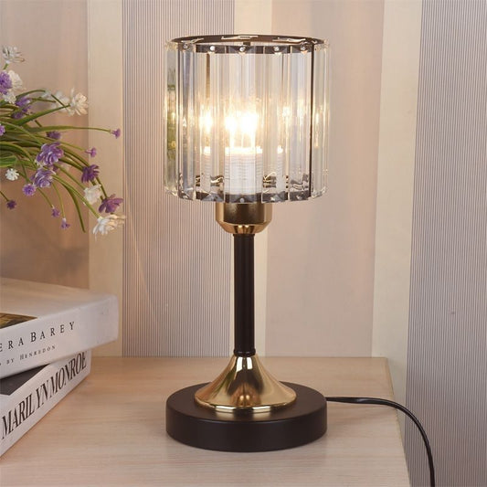 Crystal - Nordisk Kristallbordslampa | Veska Svart Rund