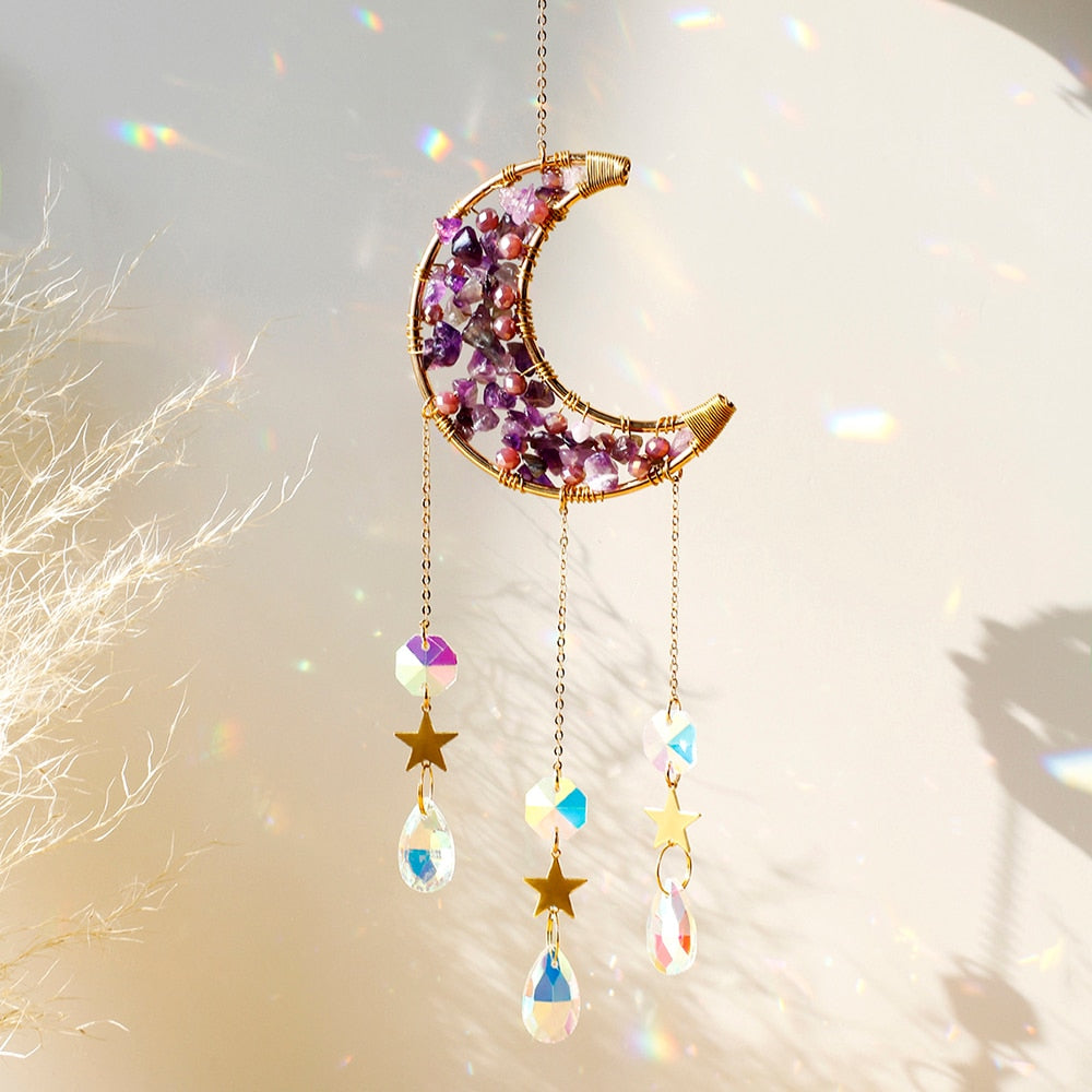 Crystal Sun Catcher Moon Decor | Veska crsytal M01157