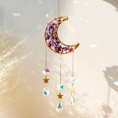 Crystal Sun Catcher Moon Decor | Veska crsytal M01157