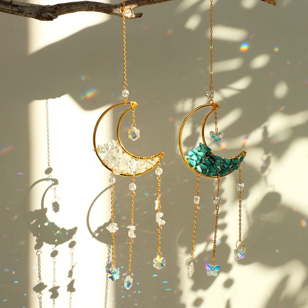Crystal Sun Catcher Moon Decor | Veska