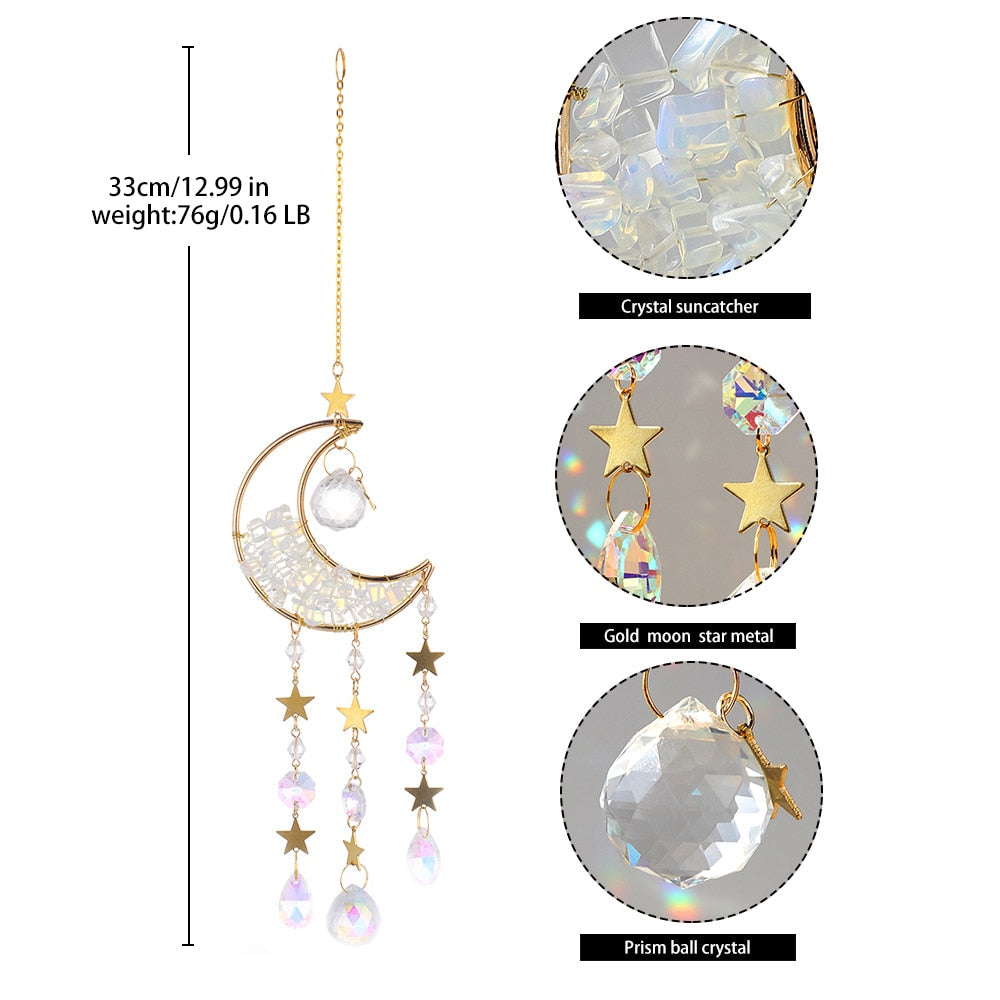 Crystal Sun Catcher Moon Decor | Veska