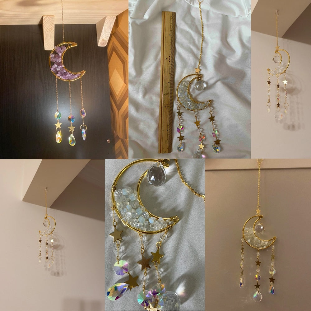 Crystal Sun Catcher Moon Decor | Veska