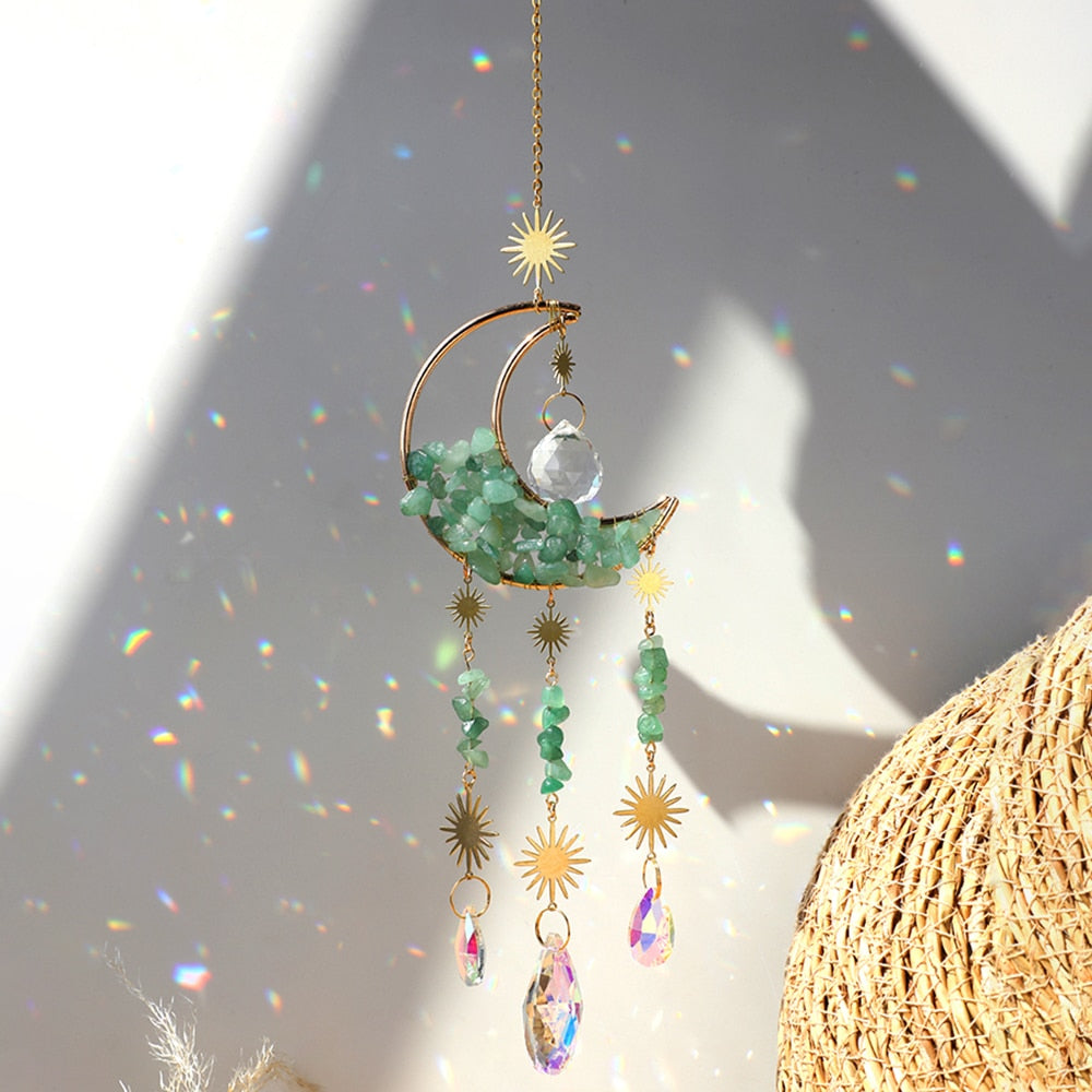 Crystal Sun Catcher Moon Decor | Veska crsytal MS059
