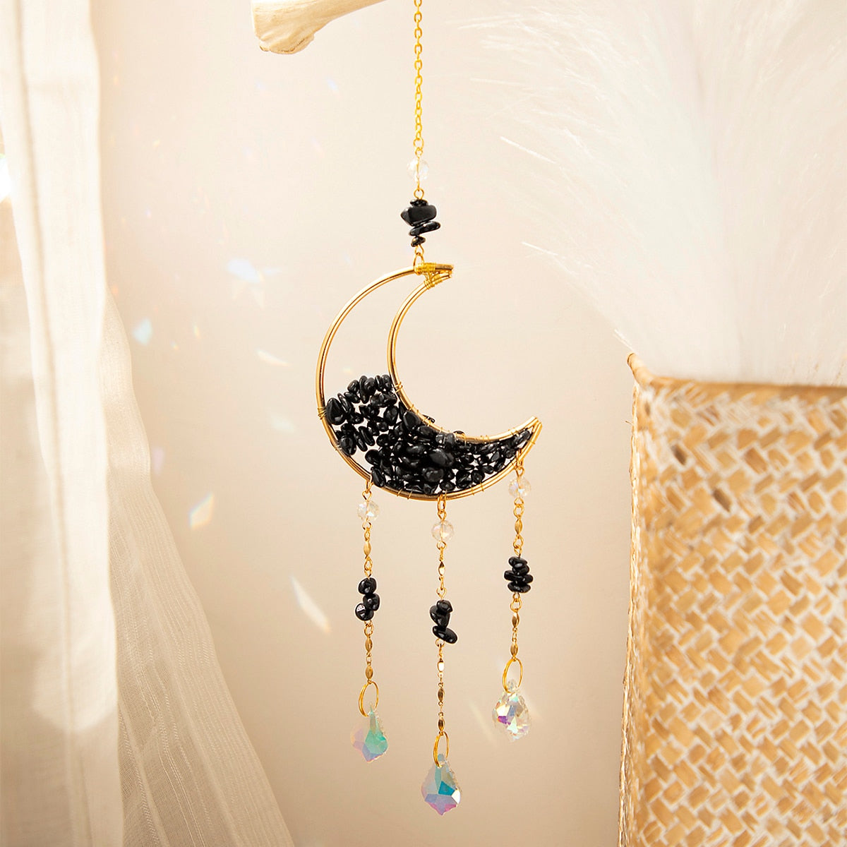 Crystal Sun Catcher Moon Decor | Veska crsytal MS098