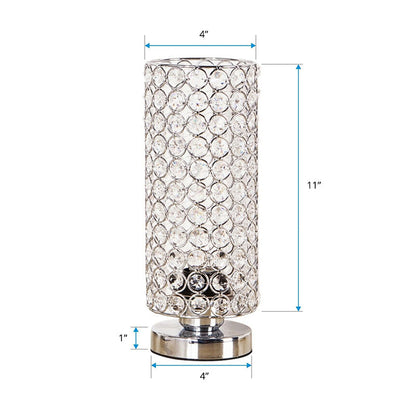 Crystal Table Lamp - Modern Night Light with Chrome Finish | Veska
