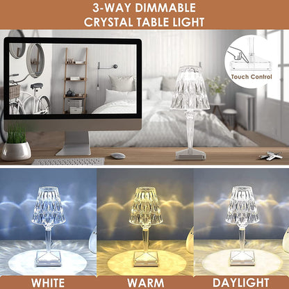 CrystaLamp - LED Bordslampa tillverkad av diamantkristall | Veska