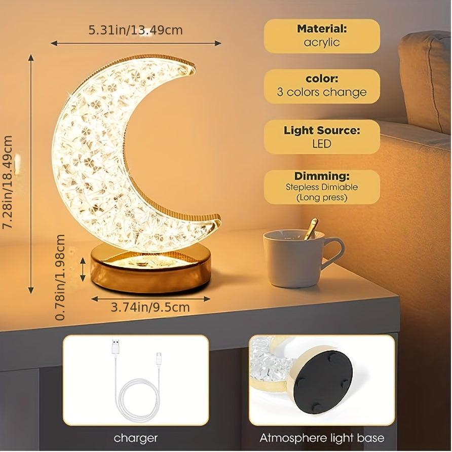 CrystalGlow Lampa - Dimmerskrivbordslampa med Touch Veska