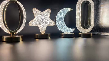 CrystalGlow Lampa - Dimmerskrivbordslampa med Touch Veska