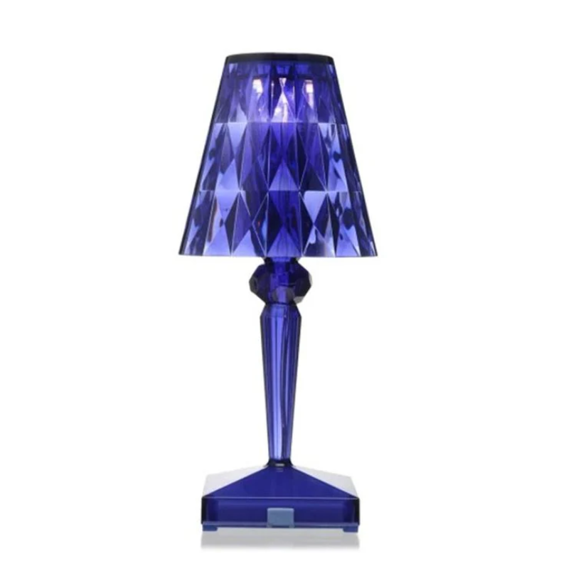 CrystalLuxe Bordslampa - Elegant Kristall Bordsljussättning Veska Blå