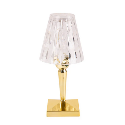 CrystalLuxe Bordslampa - Elegant Kristall Bordsljussättning Veska Guld