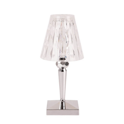 CrystalLuxe Bordslampa - Elegant Kristall Bordsljussättning Veska Silversilver